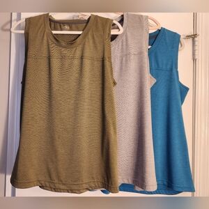Athletic Works Women's Sleeveless Tees - Olive, Gray, Blue Bundle Of 3 Size XL